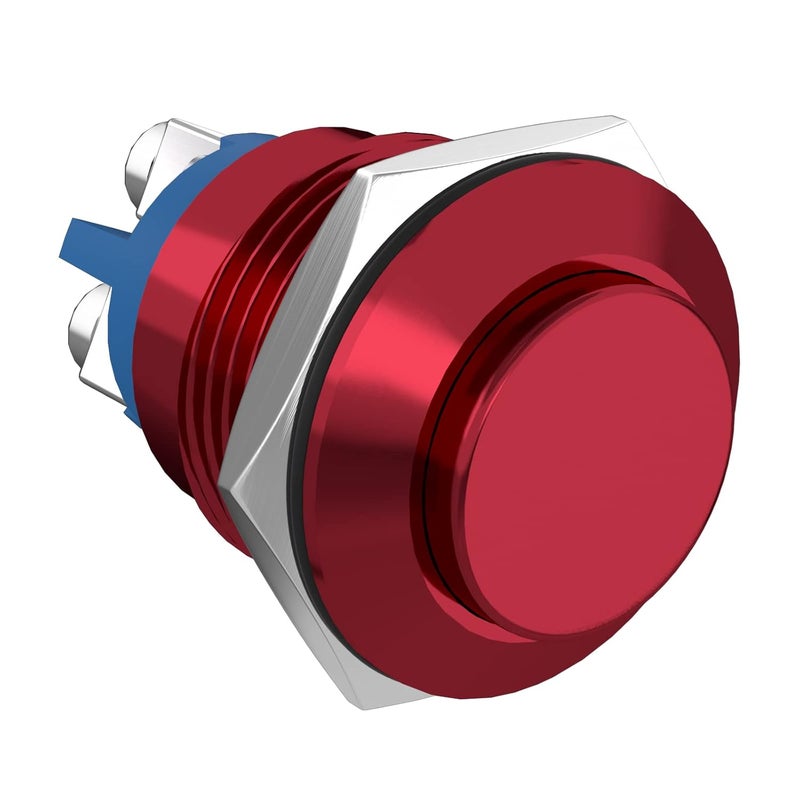 STARELO 16MM 5/8" Momentary Push Button Switch High Round 250V AC 5A 12V 36V DC 2A 1NO SPST Waterproof Aluminum Shell(Red). - Image 1